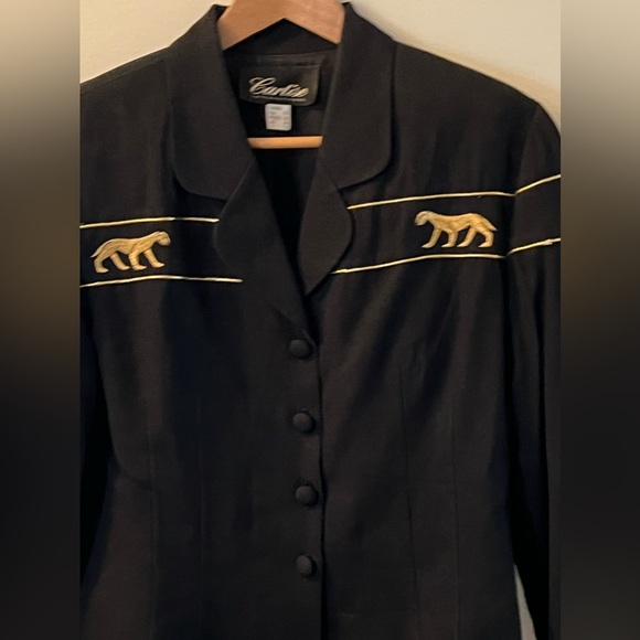 Vintage Embroidered Gold Panther Cropped Jacket - Picture 12 of 13